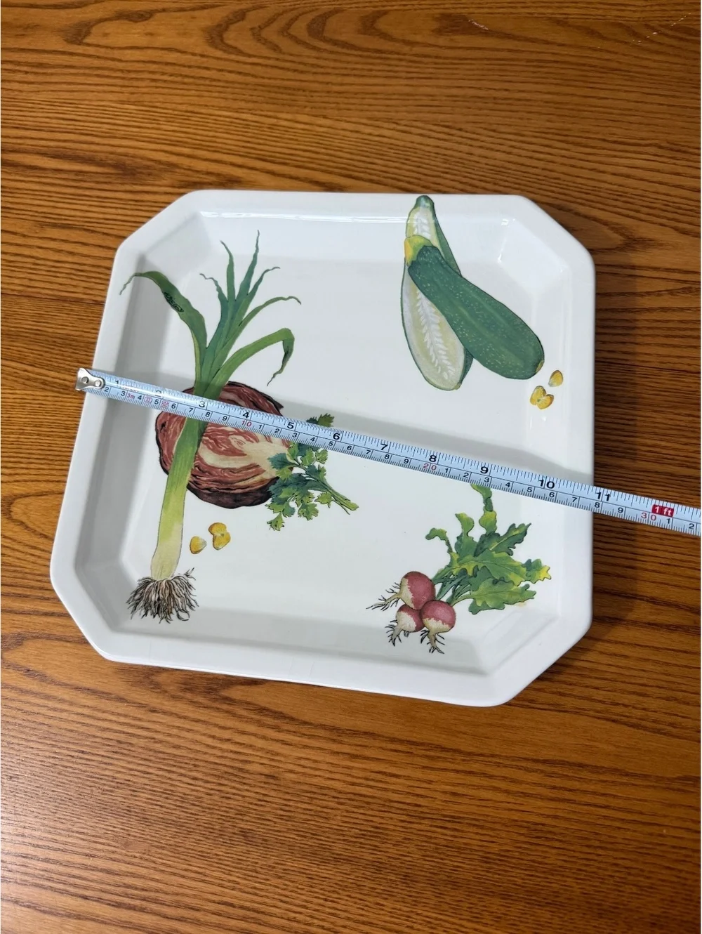 Vintage ceramic Due Torri Italian made vegetable motif serving plate dish